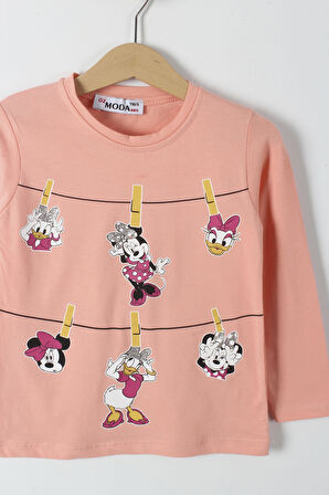 Minnie Mouse Baskılı Kız Çocuk Mevsimlik Body