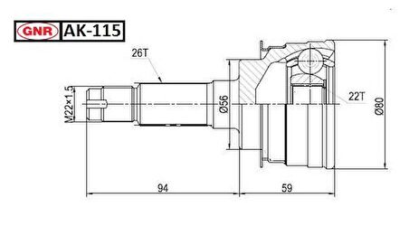 Aks Kafası Dış 323 1.6 90-96 B6 26x22x56