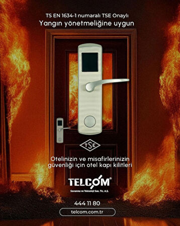 Yangına Dayanıklı Kartlı Otel Kapı Kilidi – Otel Oda Kilidi | Telcom- Pios