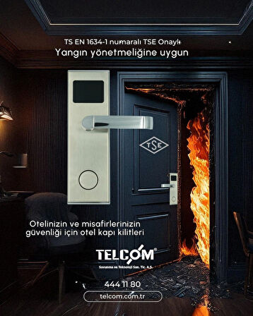 Yangına Dayanıklı Kartlı Otel Kapı Kilidi – Otel Oda Kilidi | Telcom- Pios