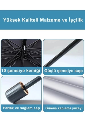Katlanabilir Şemsiyeli Araç Ön Cam Güneşliği UV Korumalı Isı Yansıtıcı Tüm Araçlara Uygun