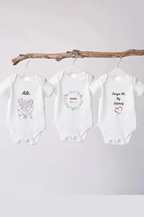 SunBabyHome %100 Pamuklu Beyaz Bebek Body - 3'lü Çekirdek Aile Set - Bebek Zıbın Badi - Yazılı Zıbın