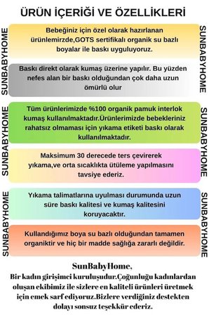 SunBabyhome  %100 Pamuklu Beyaz Bebek Body - 3'lü Sevimli Hayvanlar Set - Bebek Zıbın Badi