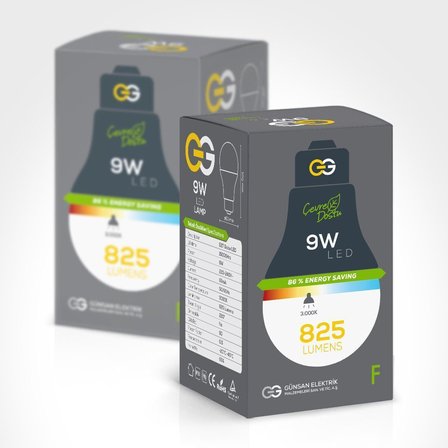 günsan 3'lü led ampul 9w sarı işık e27 (3000k 825 lümen 3 adet)
