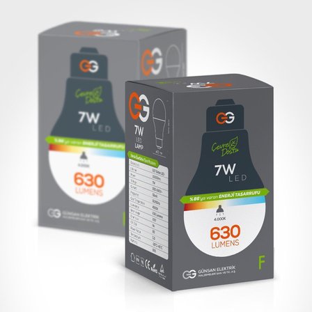 günsan 2'li led ampul 7w gün işığı e27 (4000k 630 lümen 2 adet)