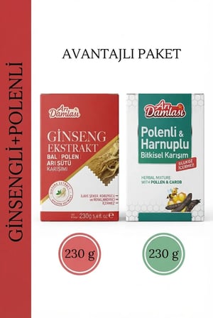 Arı Damlası 2'li Macun Setleri –Ginseng Ekstraktlı-Polen İçerikli Macun