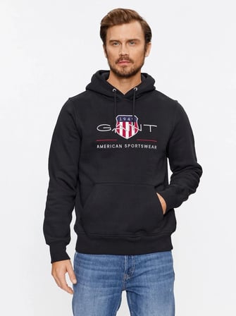 Gant Erkek Kapşonlu Sweatshirt Yandan Cepli
