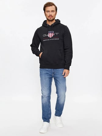 Gant Erkek Kapşonlu Sweatshirt Yandan Cepli