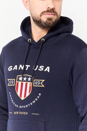 Gant Erkek Kapşonlu Sweatshirt Yandan Cepli