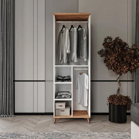 Bohem 2 Kapaklı Aynalı Komple MDF Gardırop