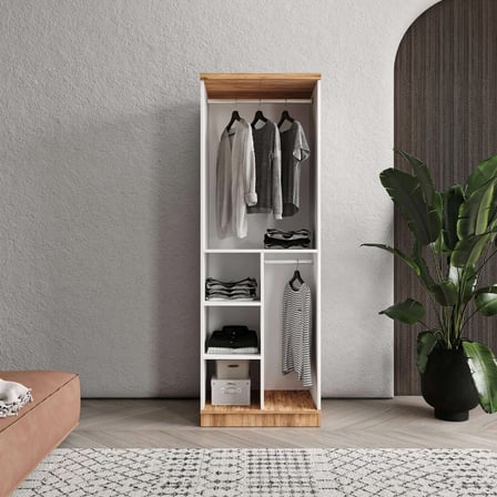 Rosa 2 Kapaklı Aynalı Komple MDF Gardırop