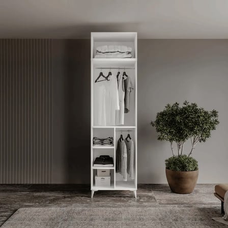 Milas Gold 2 Kapaklı Komple MDF Ayaklı Yüklüklü Gardırop