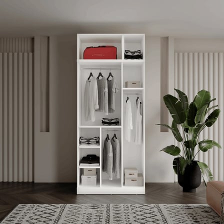 Milas 3 Kapaklı Komple MDF Yüklüklü Gardırop