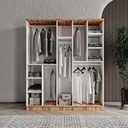 Rosa 5 Kapaklı Komple MDF Gardırop