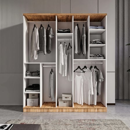 Flora 5 Kapaklı Komple MDF Gardırop