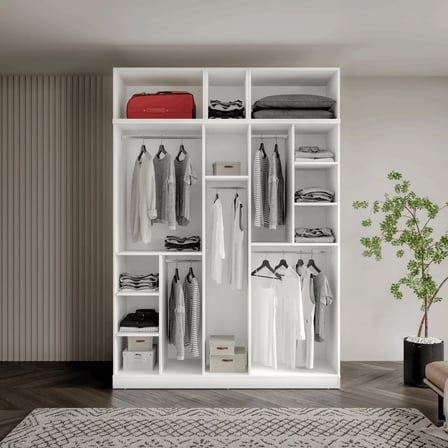 Milas 5 Kapaklı Komple MDF Yüklüklü Gardırop