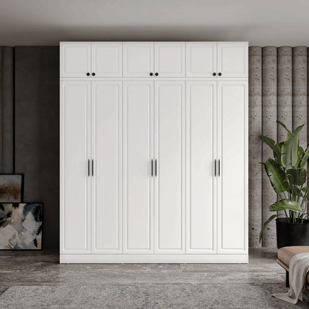 Milas 6 Kapaklı Komple MDF Yüklüklü Gardırop