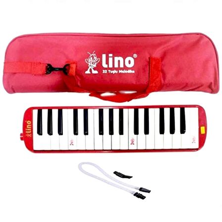 Nessiworld Lino 32 Tuşlu Bez Çantalı Melodika Kırmızı