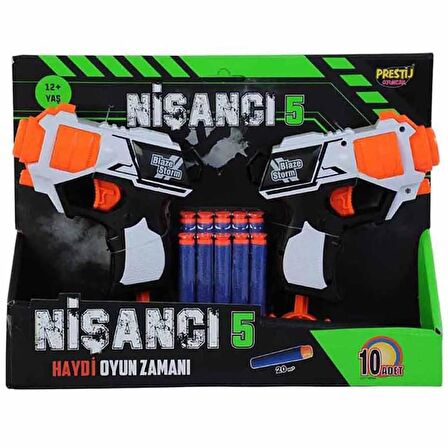 Nessiworld Nişancı 5 Sünger Dart Atan 10 Dartlı Oyuncak