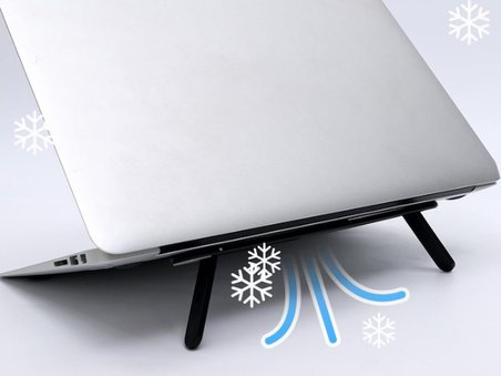 Kademeli Katlanabilir ve Yapışkanlı Laptop Standı Siyah ()