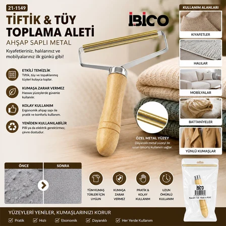 AHŞAP SAPLI METAL TİFTİK TÜY TOPLAMA (5517)