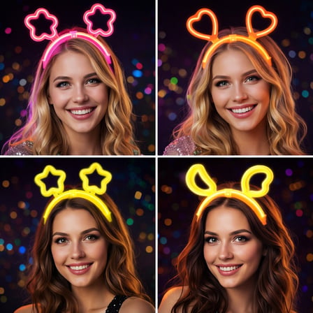 Karanlıkta Parlayan Glow Taç Seti  Adet – Yıldız Kalp Ay Çiçek (Her Model  Adet) ()