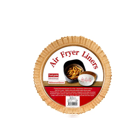 50PCS YUVARLAK TABAN: 16CM - KENAR: 4.5CM AİR FRYER PİŞİRME KALIP KAĞIT (5517)