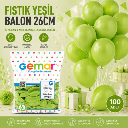 İÇ MEKAN - FISTIK YEŞİL BALON 10 INC - 26CM - 100PCS (5517)