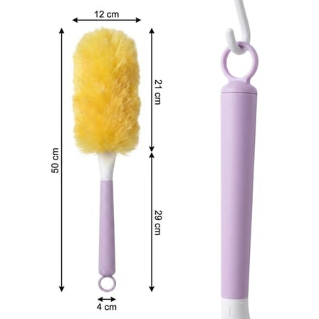 Plastik Saplı Toz Alma Fırçası – Yıkanabilir Tüylü Temizlik Aparatı ()