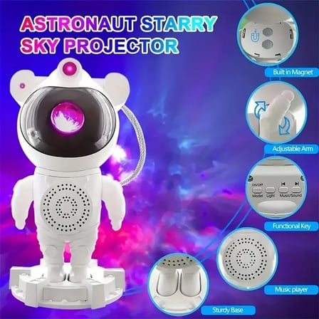 Akıllı Astronot Projeksiyon Gece Aydınlatma &amp;amp; Bluetooth Hoparlör (5332)
