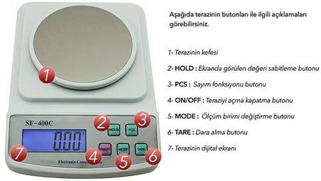 SF 400C Plus Dijital Terazi 600GR / 0.01GR (5332)