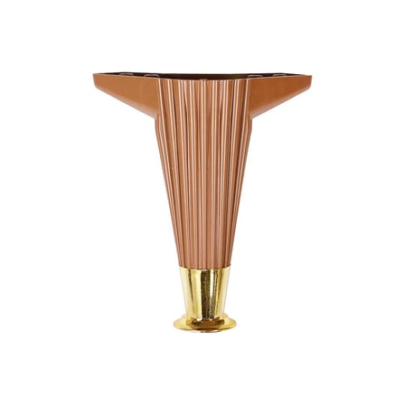15CM - KAHVERENGİ - GOLD UÇLU  PLASTİK MOBİLYA - KOLTUK AYAK (5332)