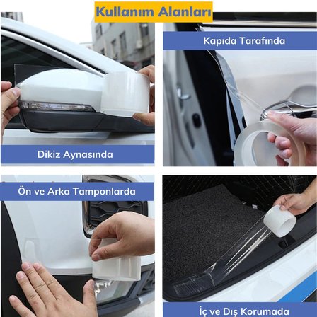 Şeffaf Su Geçirmeyen Dayanıklı Kolay Yapışan Çizilmeye Dayanıklı Oto Darbe Koruyucu Bant (5332)