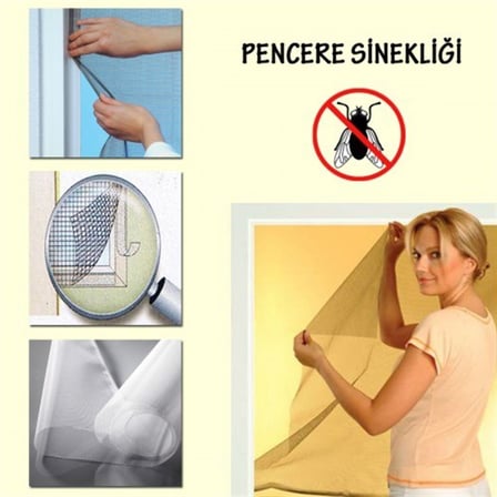 Tüm Cam Pencere Kapılara Uyumlu Tek Kanat Pencere Sinekliği (5332)