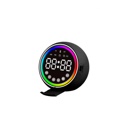 DİJİTAL SAAT - BLUETOOTH WİRELESS MİNİ HOPARLÖR SPEAKER USB ŞARJLI - IŞIKLI 5W PL-4652 (5332)