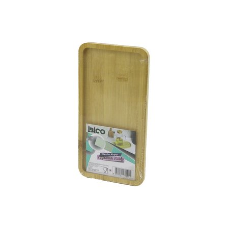 DİKDÖRTGEN AHŞAP BAMBU YAĞDANLIK ALTLIK MİNİ TEPSİ 12 X 23.4 X 0.8CM (5332)