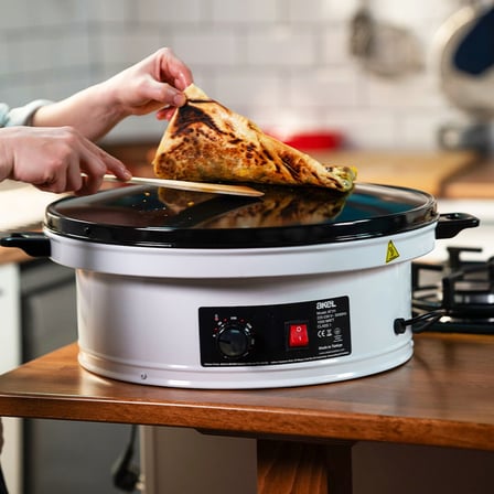 KATMER - YUFKA SACI TERMOSTATLI - STANDLI 3000W EMAYE KAPLI GENİŞ ÜST YÜZEY 53CM GENİŞLİK AT-111B (5