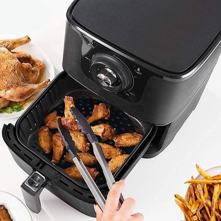 Siyah Isıya Dayanıklı Yıkanılabilir Silikon Fırın Ve Airfryer Yuvarlak Model Pişirme Matı 23 Cm (533