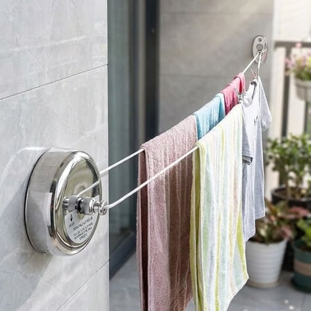 Paslanmaz Çelik Geri Çekilebilir Çamaşır İpi – Duvar Tipi Duvara Monte Banyo,Balkon,Bahçe Çamaşır Ku