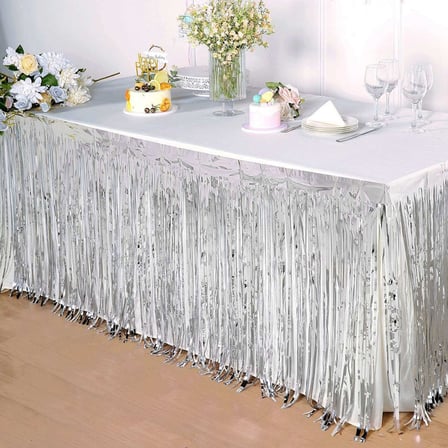 Gümüş Metalize Masa Eteği 275x75 cm – Kendinden Yapışkanlı (5332)