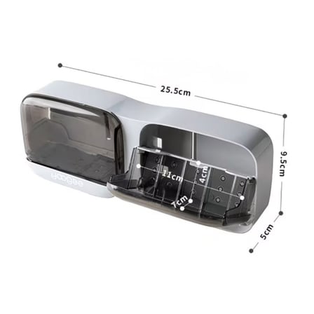 Duvara Monte İkili Kapaklı Plastik Katı Sabunluk Organizer – Banyo &amp;amp; Mutfak İçin Yapışkanlı 