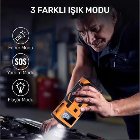 4in1 10.000mAh Akü Takviyeli, Powerbanklı Reflektörlü (5332)