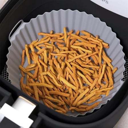 Renkli Isıya Dayanıklı Yıkanılabilir Silikon Fırın Ve Airfryer Yuvarlak Pişirme Matı 20 Cm (5332)