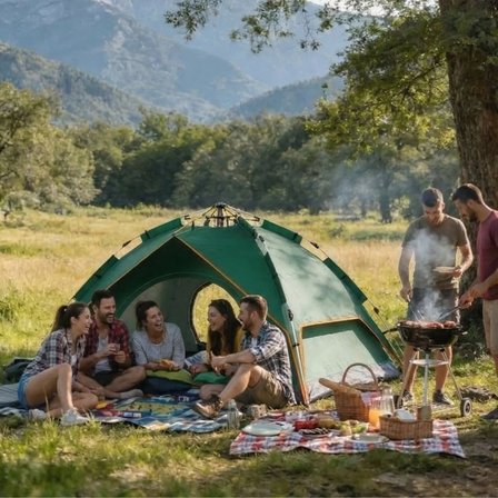 6 Kişilik Otomatik Kamp Çadırı – Çift Katmanlı, Suya Dayanıklı, Hızlı Kurulum Outdoor Aile ve Doğa Ç