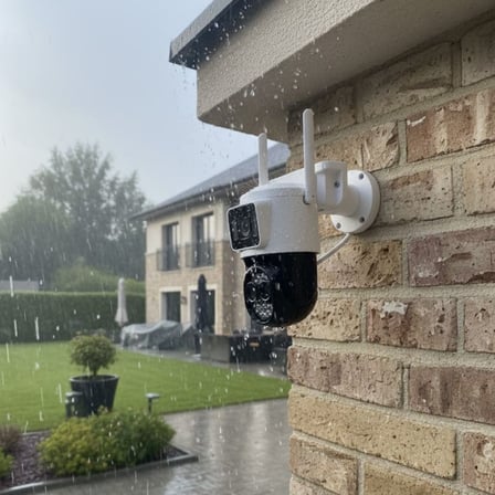 3 Kameralı Kablolu Akıllı Güvenlik Kamerası – 360° PTZ Hareketli, Çift Antenli, WiFi IP, Gece Görüşl