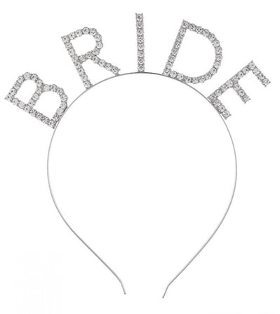 Bekarlığa Veda Mega Boy Kristal Taşlı Gümüş Bride Taç Gelin Tacı 20X21 cm (5332)
