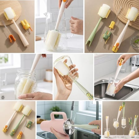 5’i 1 Arada Çok Amaçlı Şişe Temizleme Fırçası – Sürahi, Kavanoz, Pipet, Kapak, Emzik ve Biberon Temi
