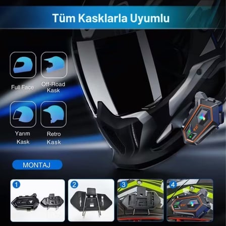 Y20 Motorsikletler İçin Kablosuz Bluetooth Kulaklıklı – Suya Dayanıklı, Uzun Ömürlü Batarya, Gürültü