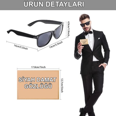 Damat Gözlüğü – Düğün ve Bekarlığa Veda Partisi Aksesuarı (5332)