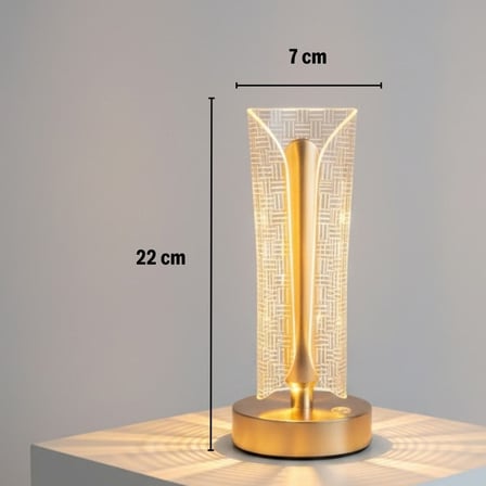 İki Yandan Kavisli Silindirik Çizgi Model Kristal LED Masa Lambası – Dokunmatik, 3 Renk Işık Modlu, 
